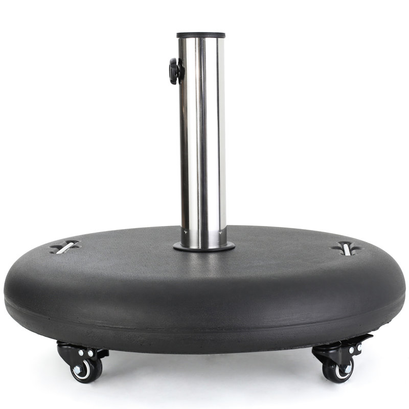 Support stable pour parasol de patio - acier inoxydable noir, 21,85 po de diamètre, H 3,15 po