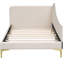 Lit de jour en lin beige avec tête de lit, accoudoirs et pieds robustes - Tête de lit classique et confortable-118281496-118281493