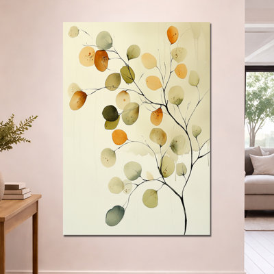 Branche d'automne murmurante - Tableau encadré de feuilles