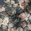 Édredon 8 pièces en coton bleu marine, motif floral, uni, taille vapeur, bleu marine, détails brodés, lavable à la machine
