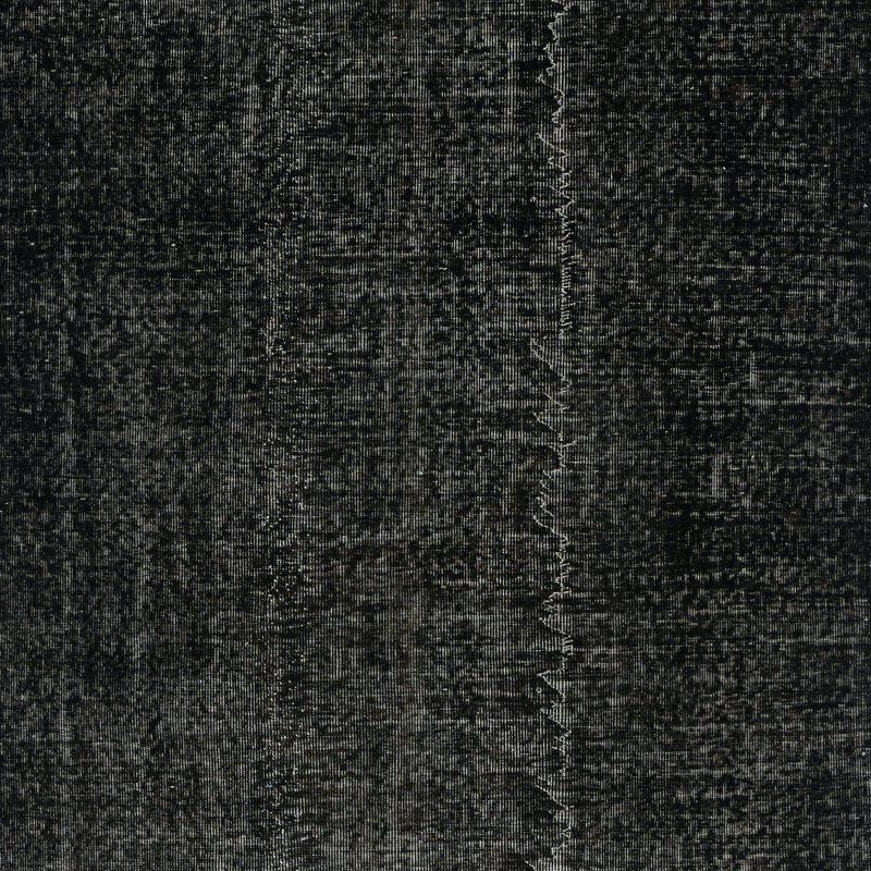 Tapis turc en laine fait à la main 5,7 x 9 pi. Tapis noir rétro surteint pour maison moderne