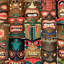 Ensemble de 10 masques muraux Tiki