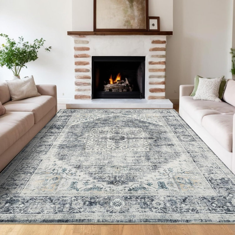 Hallway Runner Rug 2x6 - Washable Grey Rugs Non Slip Soft Touch Carpet Runner Rug Stylish Rug Runner Home Grey