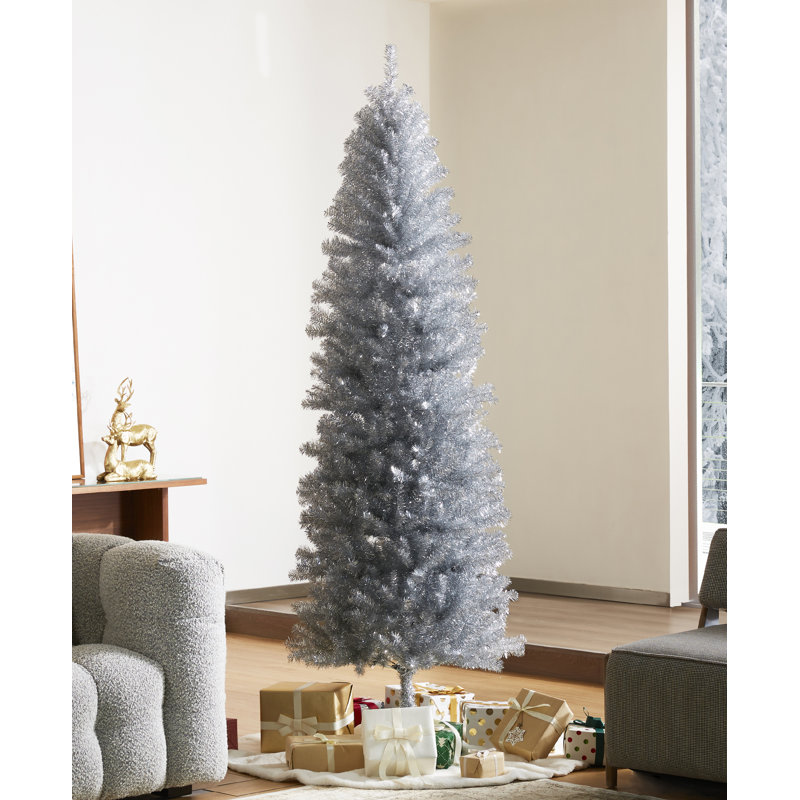 Silver 7.5' Pine Christmas Tree