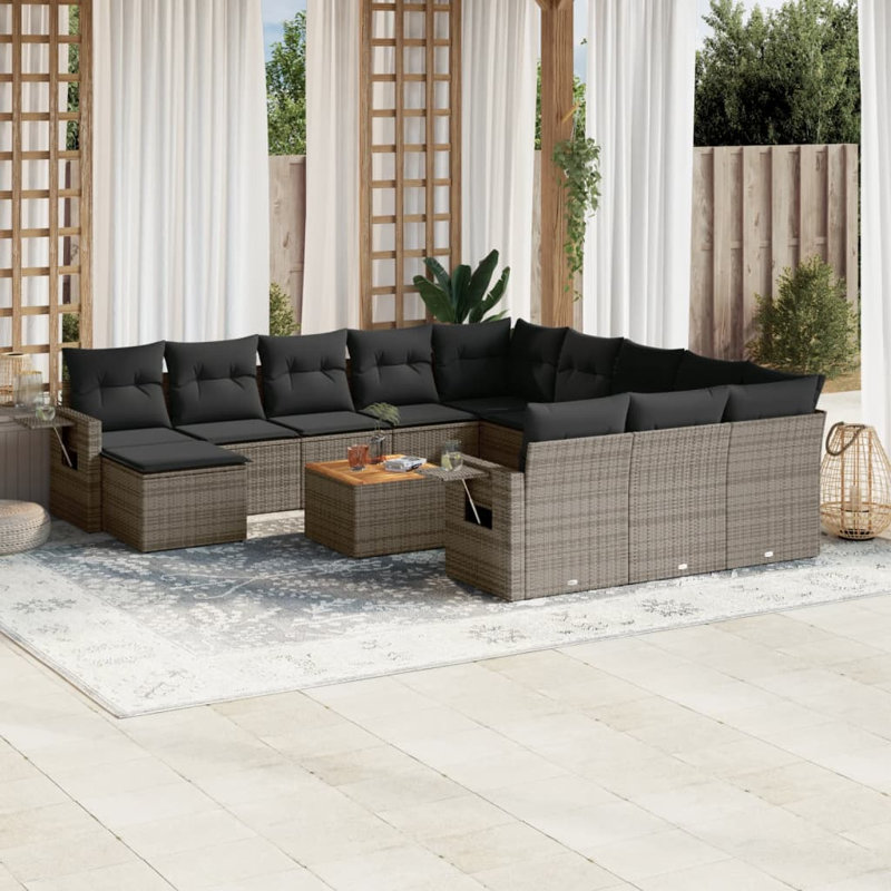Ensemble de canapé de jardin Vidaxl gris