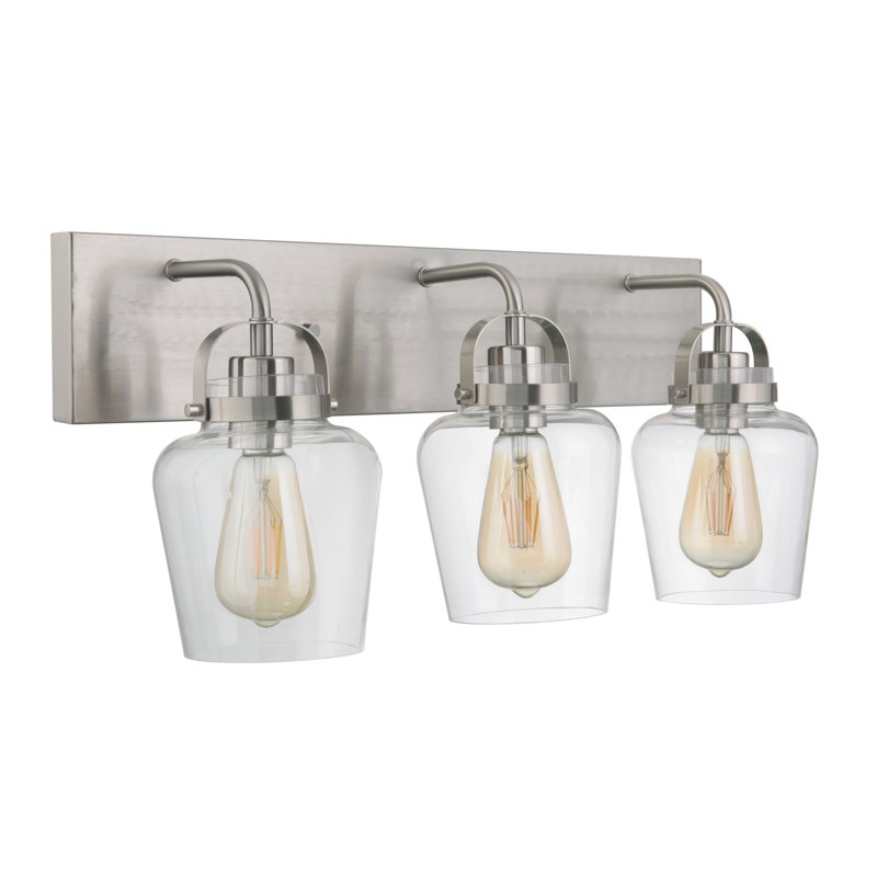 Éclairage pour salle de bain 3 lumières Tribble, Nickel poli brossé