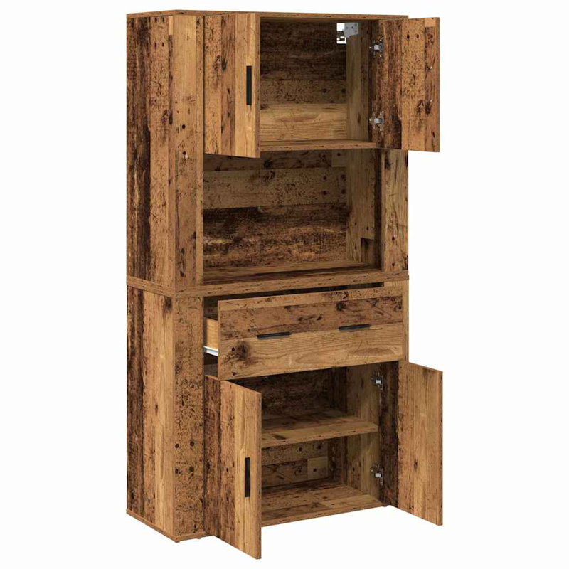 Highboard With Drawer 80 X 33 X 150 Cm Engineered Wood, Old Wood