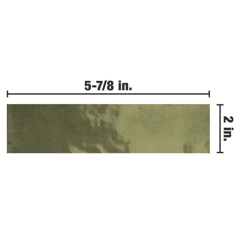 Coco 2" x 6" Porcelain Subway Wall Tile, Moss Verde