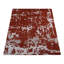 Tapis d'intérieur rectangulaire en soie noué à la main, motif abstrait rouge et beige-1853193971