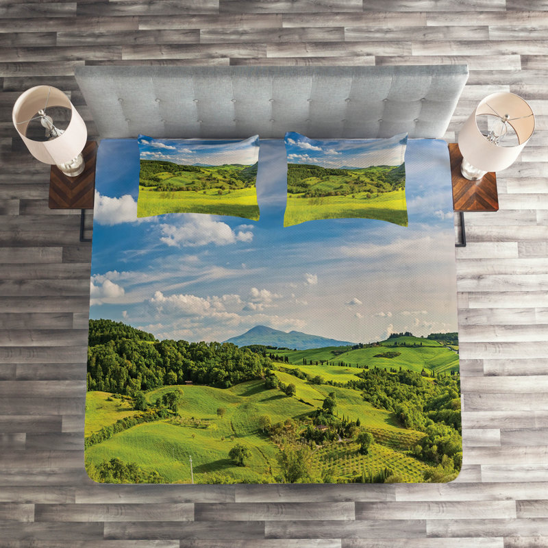 Rustic Polyester Coverlet, King Bedspread + 2 Shams