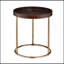 Table-plateau ronde Genoa avec structure en métal, espresso
