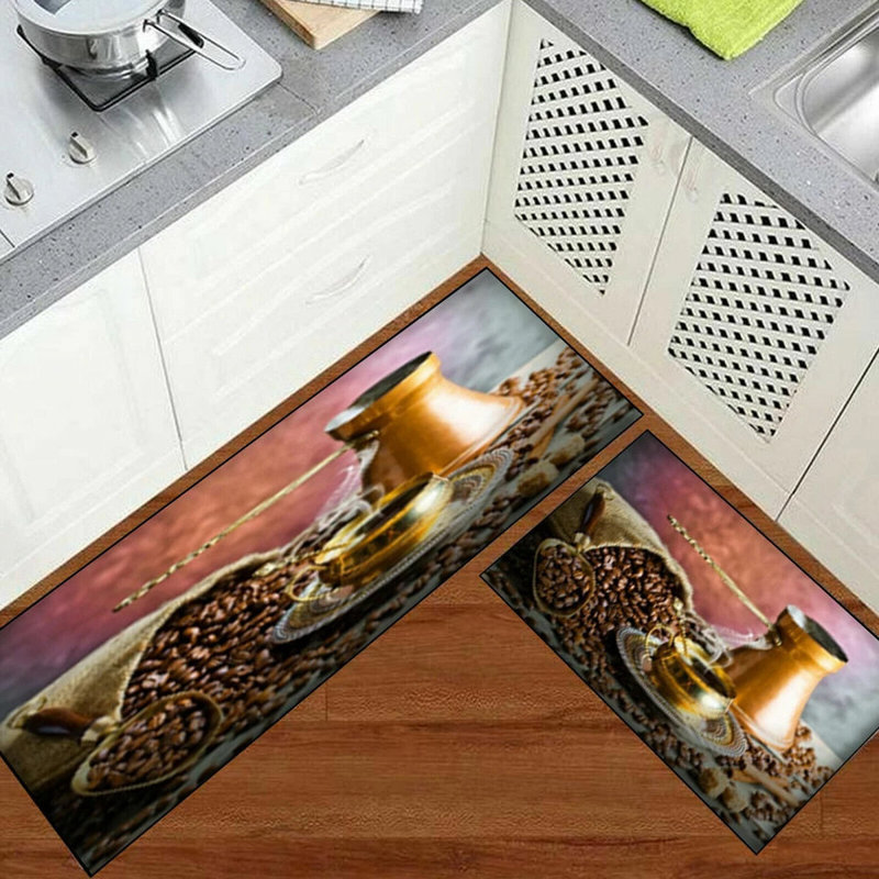 3D Fruit Kitchen Mat – Washable Non-Slip Runner Rug – Door Mat with Rubber Backing – Polypropylene, 50cm W x 70cm L
