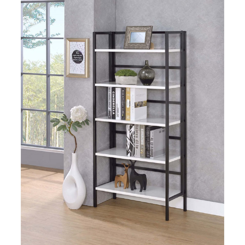 Étagère à livres H 58 po x l 27,5 po, Noir / blanc