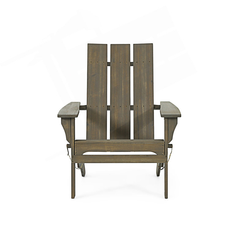 Chaise Adirondack pliable de conception rustique, Gris