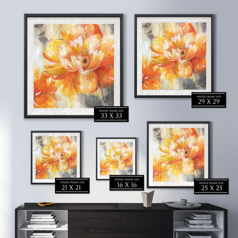 « orange broyage ii », impression encadrée, H 22,5 po x l 22,5 po x P 1,5 po
