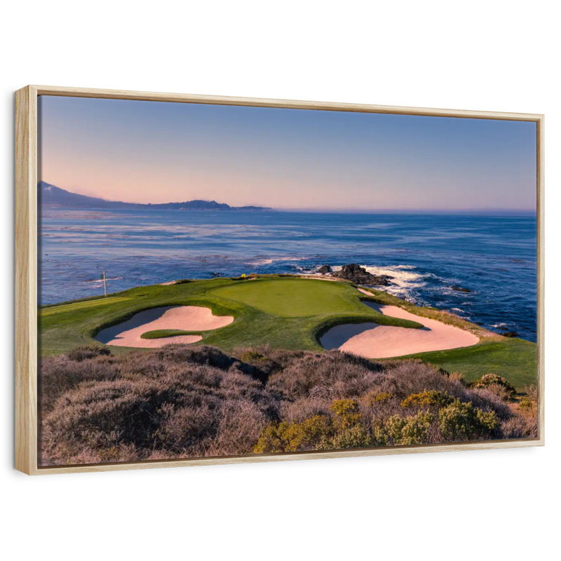 Pebble Beach Golf Club, Cadre flottant en bois naturel, 37 po x 25 po