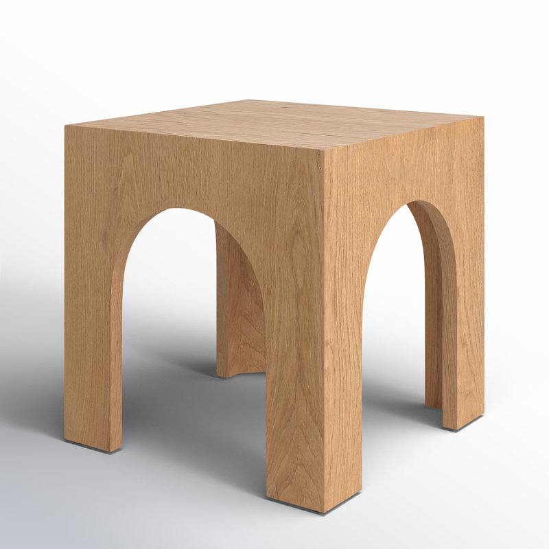 Metinaro Solid Wood End Table, Oak/Natural Oak