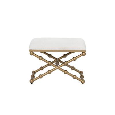 Pippa Cream Boucle Gold Sphere Stool by Mercer41