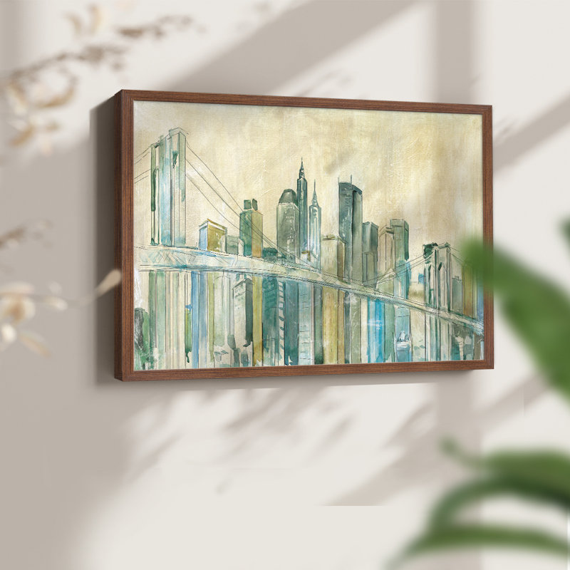 New York City - Impression encadrée - Restickable, H 11 po x l 14 po, Noyer