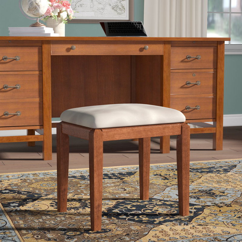 Andalusia Solid Wood Accent Stool, Espresso