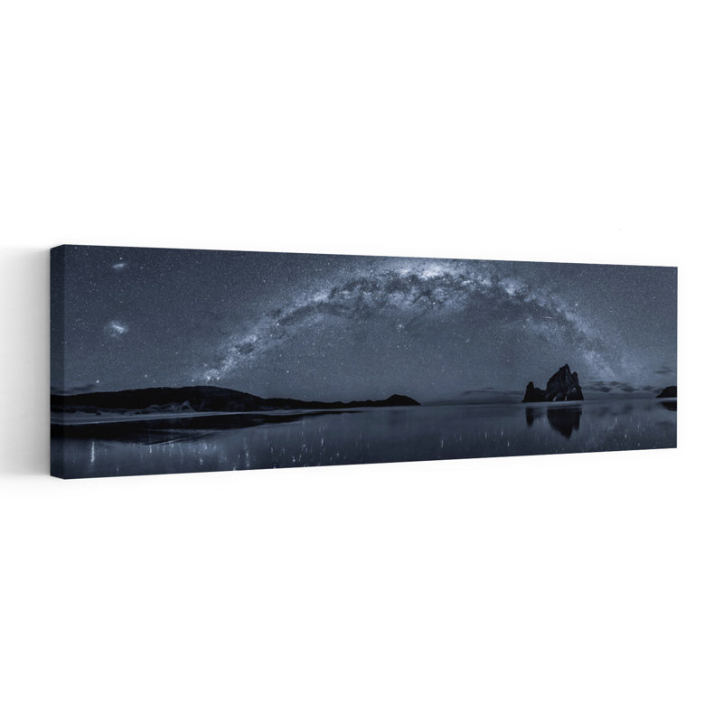 Milky Way Coastal Night by Hua Zhu - Wrapped Canvas Panoramic Print, 30.48 cm H x 91.44 cm W