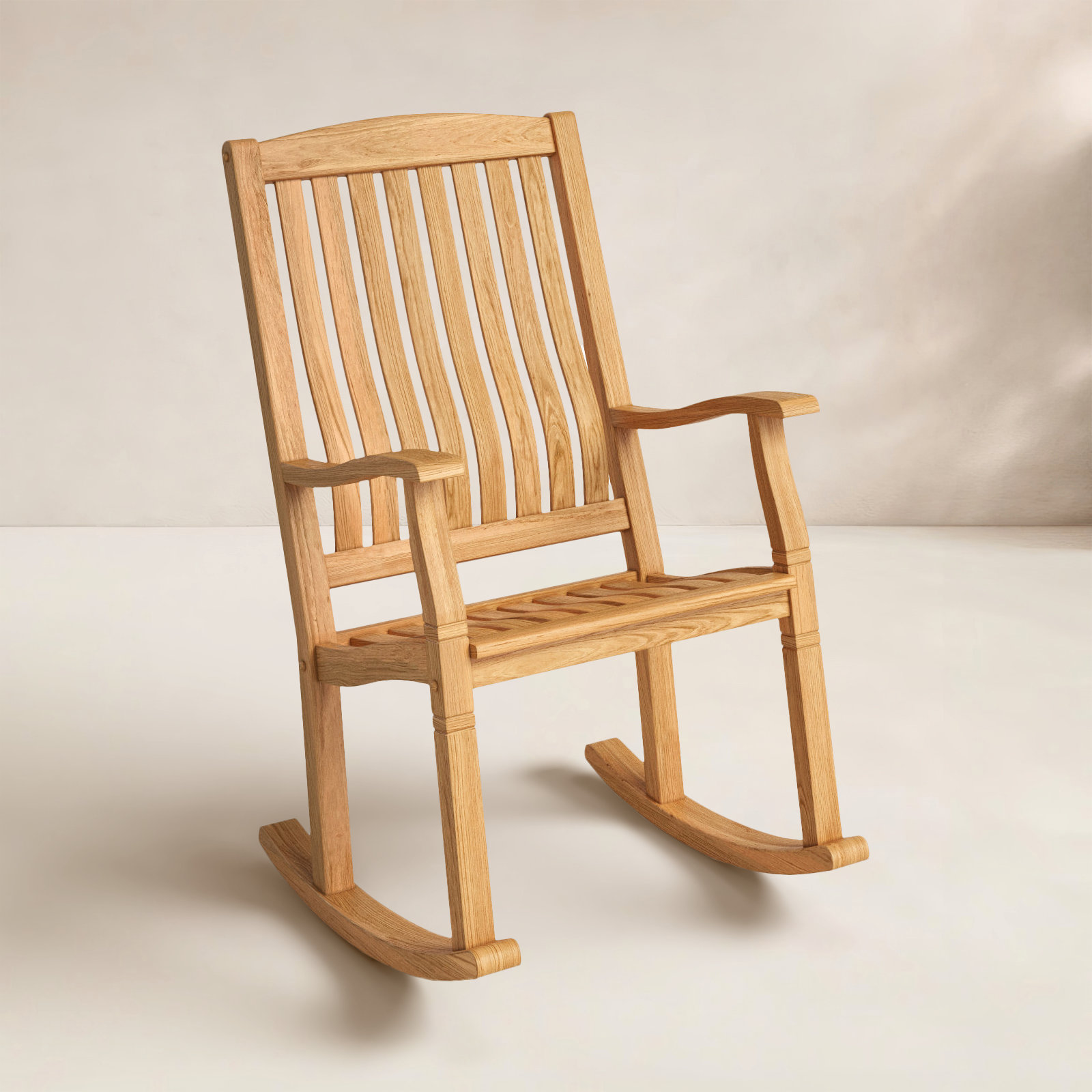 Adina Teak Patio Rocking Chair, Natural