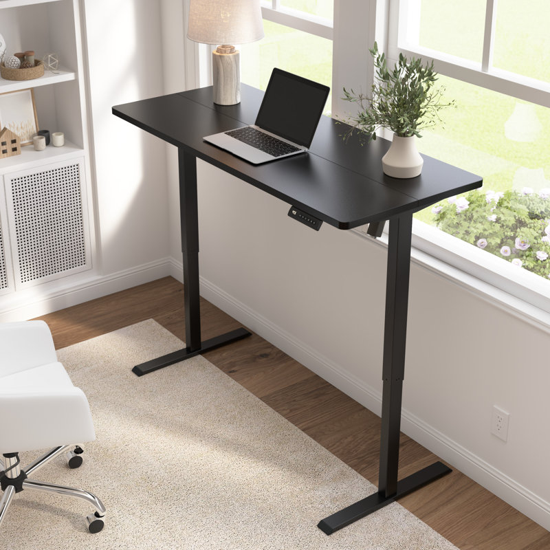 Bureau réglable en hauteur Katia, Noir / Noir