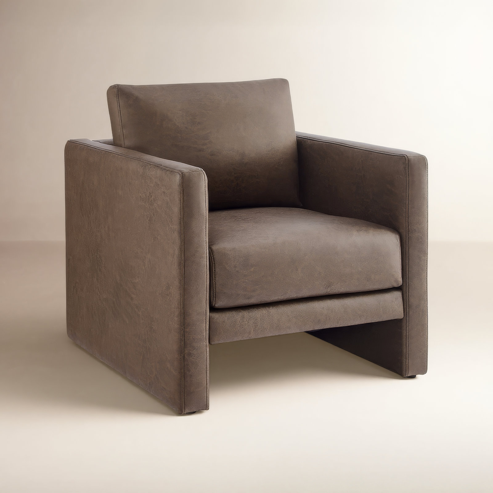 Dayna Vegan Leather Arm Chair, Earth Vegan Leather