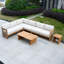 Ensemble de conversation d'extérieur modulaire pour patio en acacia 6 pièces avec coussins