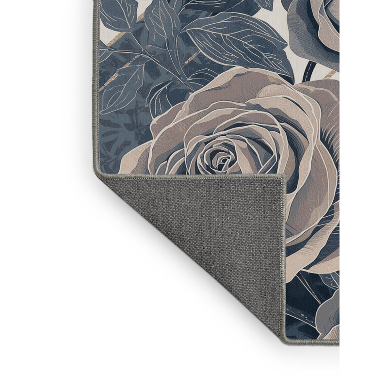 Tapis floral moelleux et doux à motif floral rose et rose Teamont, 8 x 10