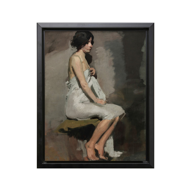 Étude d'une femme assise, Black Framed, Canvas, 16"H x 20"W