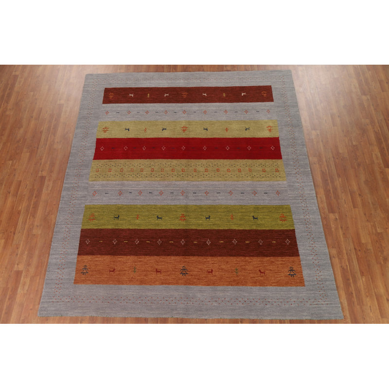 Striped Gabbeh Oriental Area Rug 8x10