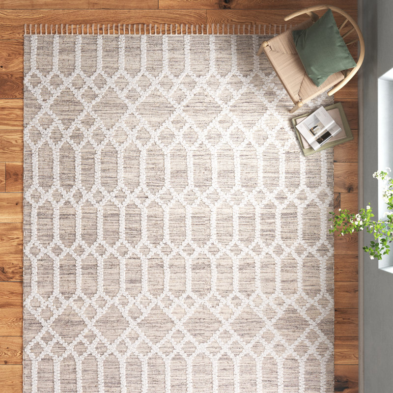 Julewitz Geometric Jute / Sisal Hand Woven Area Rug, Rectangle 152 x 213cm