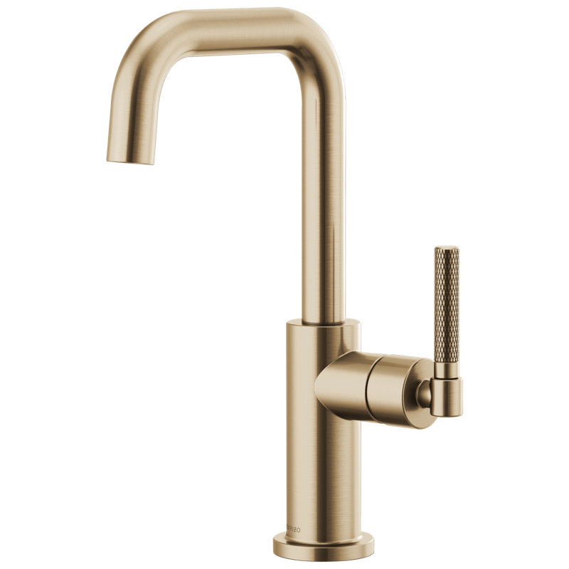 Litze® Bar Faucet with Square Spout and Knurled Handle, Luxe Gold