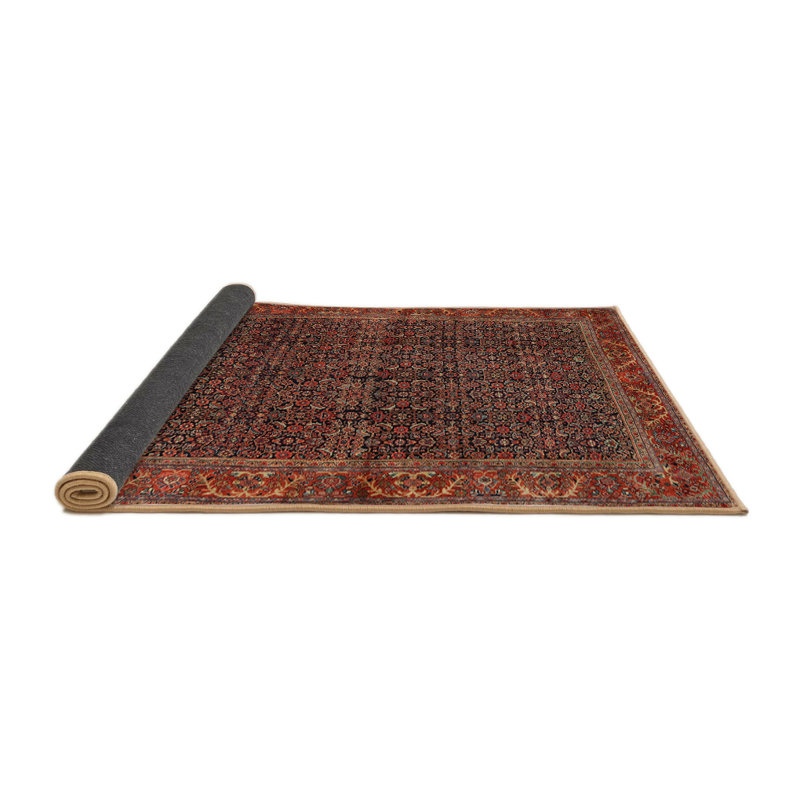 Hermione Oriental Red/Brown/Orange Area Rug, Round 8'