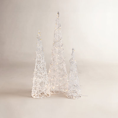 Pre-Lit White LED Vine Tree Set