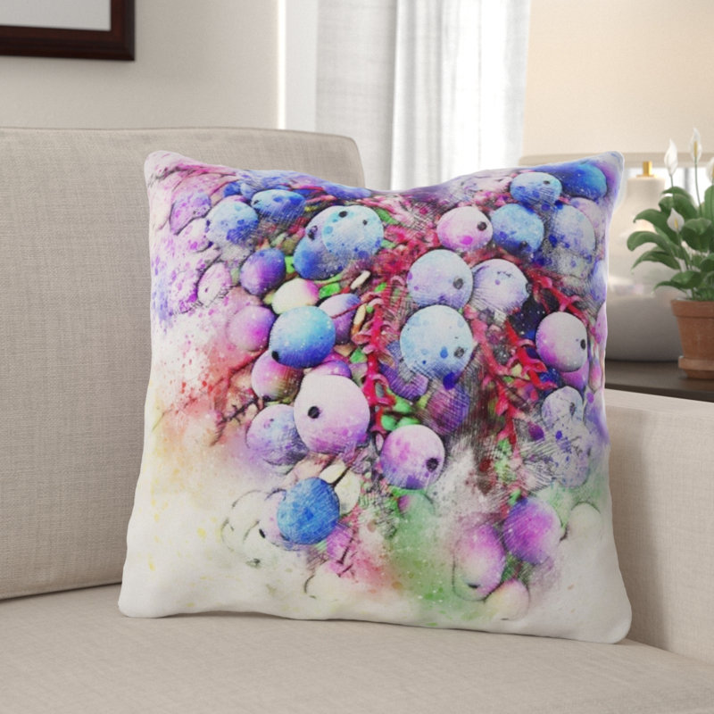Housse de coussin carré Durkee Berries, Microsuède, Intérieur 