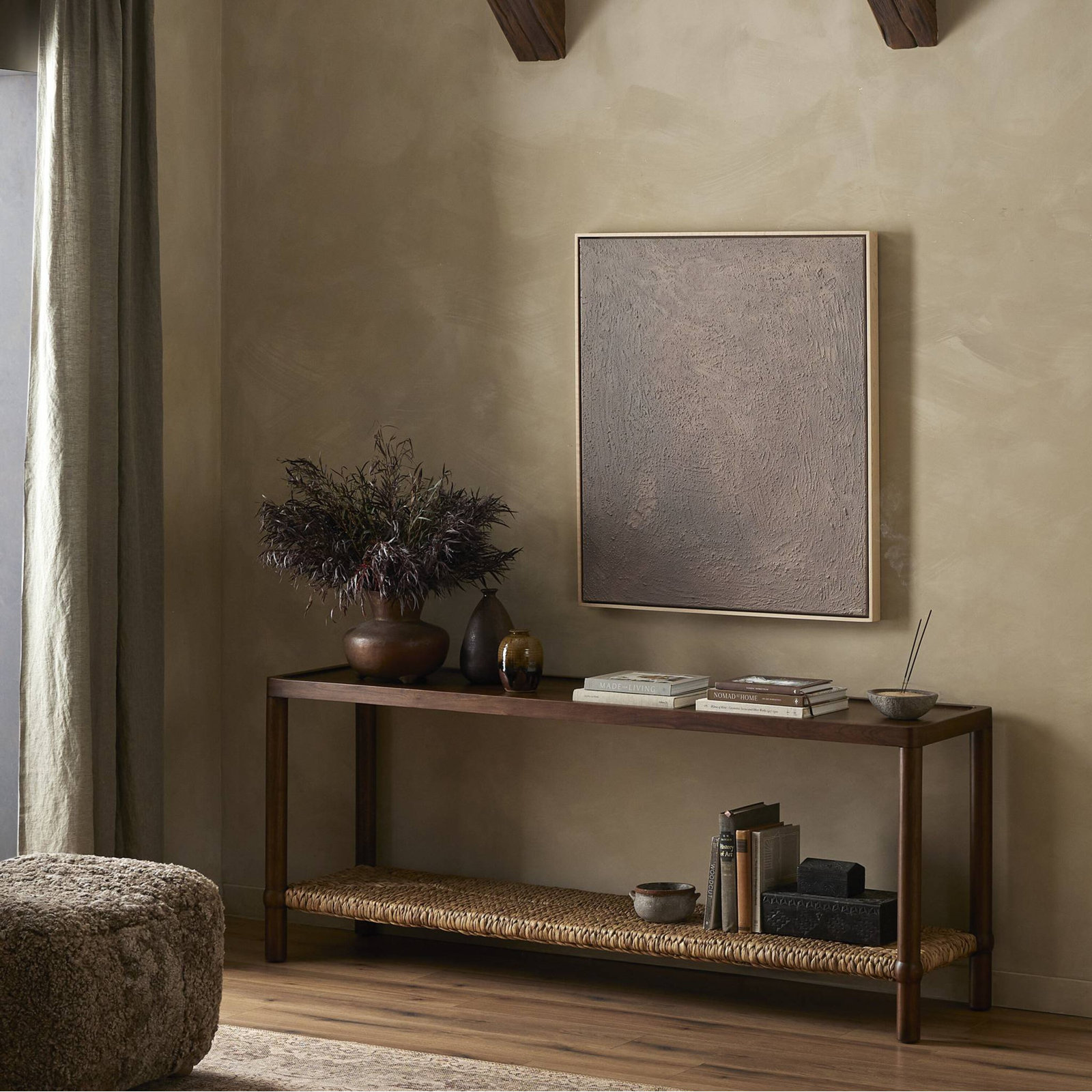 Gabriella Console Table, Brown Mindi
