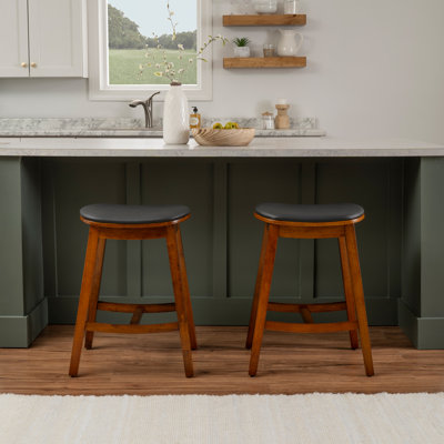 Nafeesa Upholstered Faux Leather Counter Stool