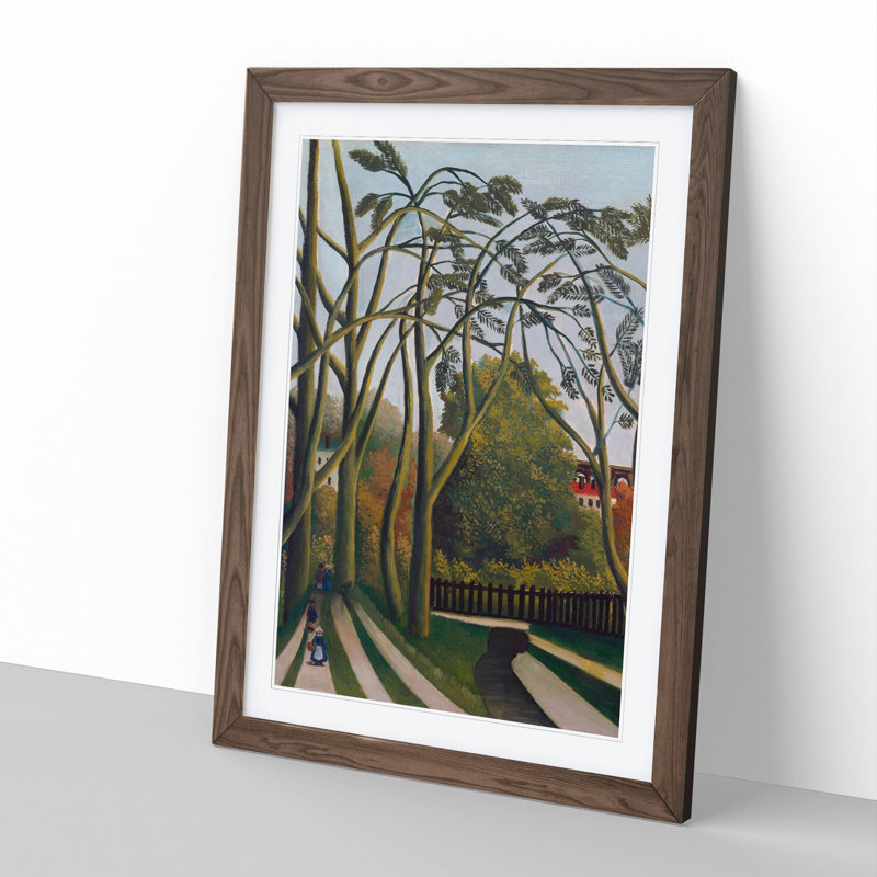 The Banks of the Bievre by Henri Rousseau - Picture Frame Painting, 48cm H x 36cm W x 2cm D, Walnut