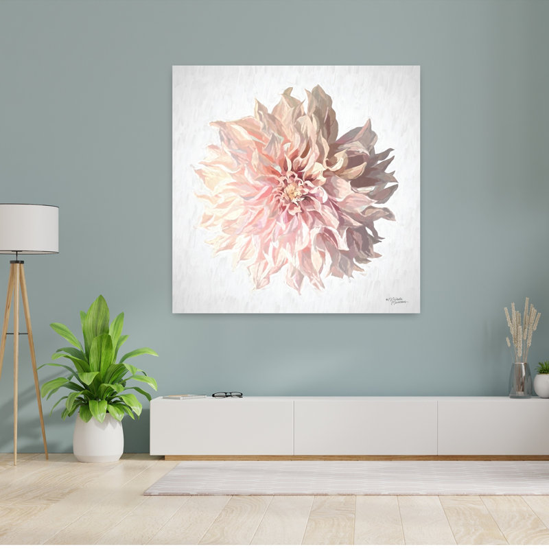Sweet Dahlia, fleur de dahlia contemporaine, art printanier, H 48 po x l 48 po