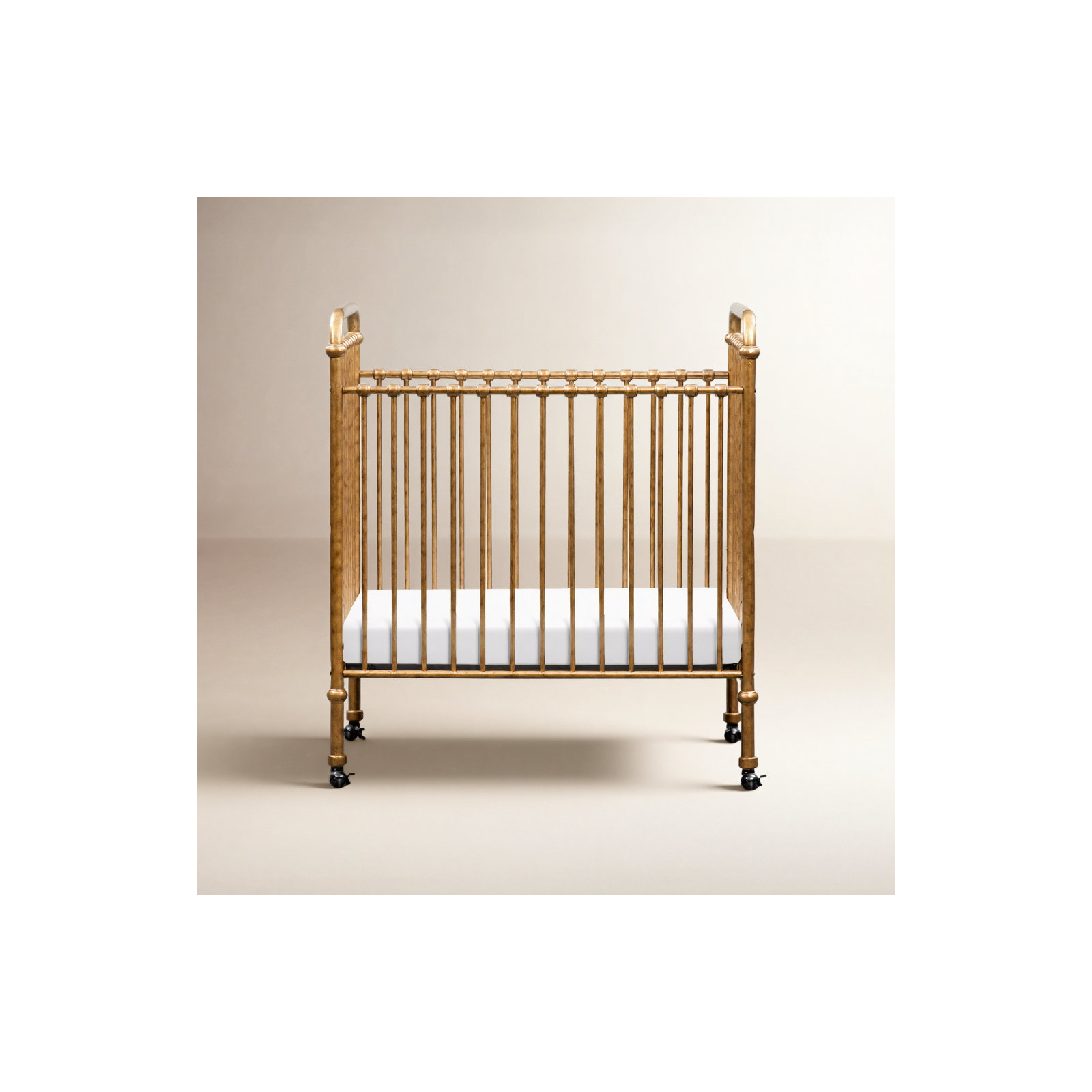 Abigail 3-In-1 Convertible Mini Crib, Vintage Gold