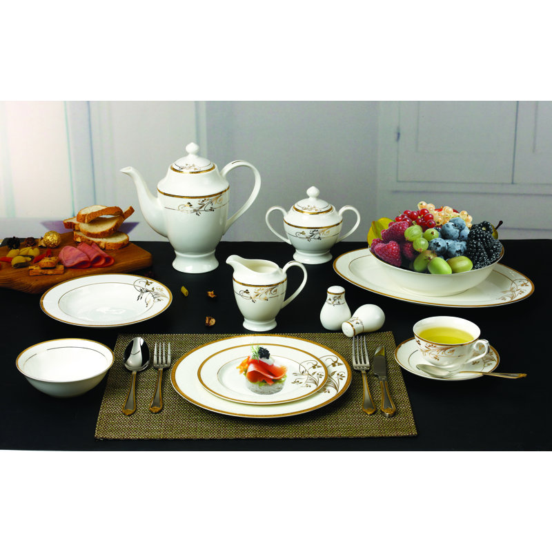 Porcelain China Dinnerware Set 57 Piece - Service for 8