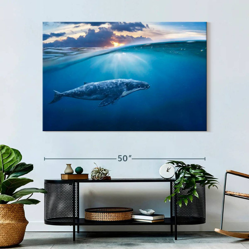 Brampt Blue Ocean Whale, 34" H x 51" W