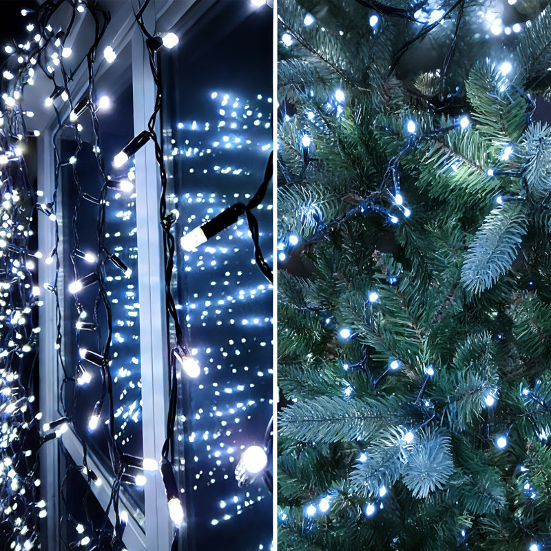 Solar String Light 120LED Outdoor Waterproof with Memory function Auto On/Off & 8 Modes Decorate for Garden Patio Party-White