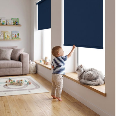 Thermal Blackout Roller Blind - Trimmable Cut to Size - Heavy Duty Metal Tube