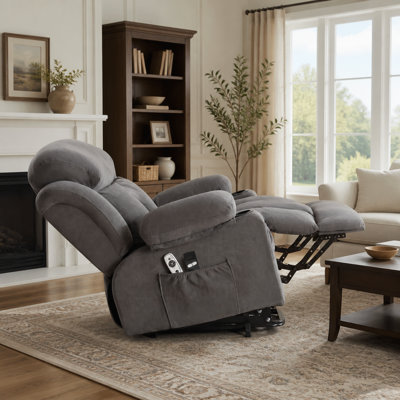 Fauteuil releveur électrique inclinable avec fonction massage chauffant et chargement USB pour le confort et l'assistance à la mobilité des personnes âgées