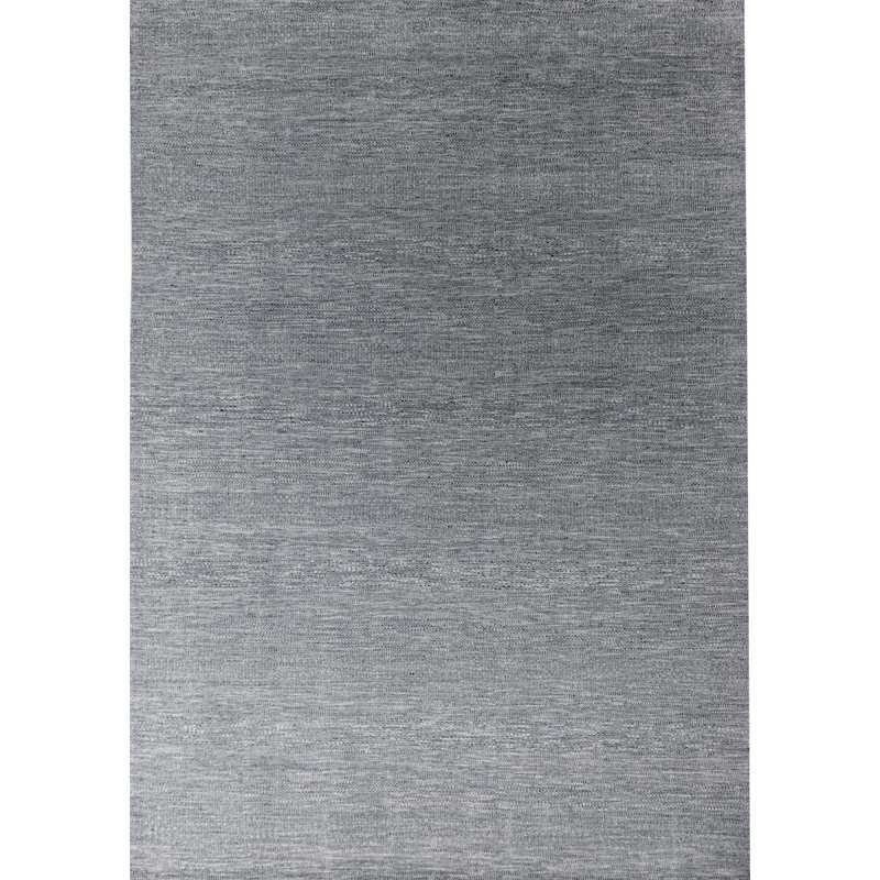 Tapis gris / gris anthracite noué à la main, Rectangle 10 pi x 14 pi