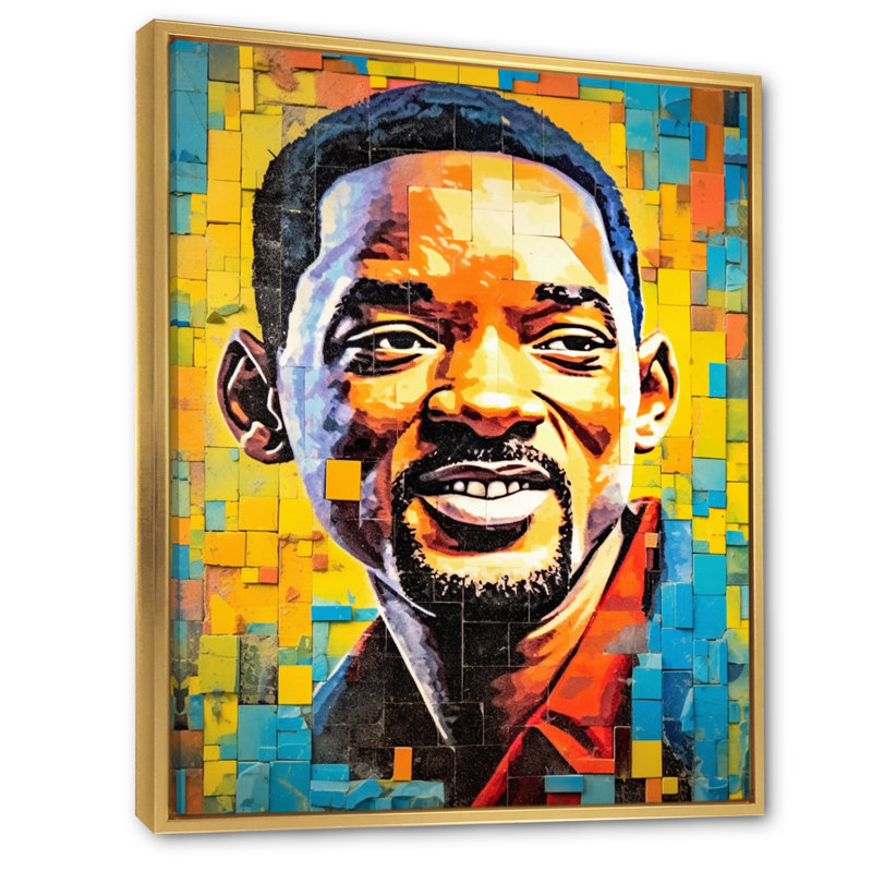 Pop Art Will Celibry sur impression sur toile, H 44 po x l 34 po x P 1,5 po, Cadre flottant doré