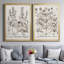 Sépia Besler Botanicals III - Ensemble de 2 reproductions de cadres photo sur toile-729651111-729651133